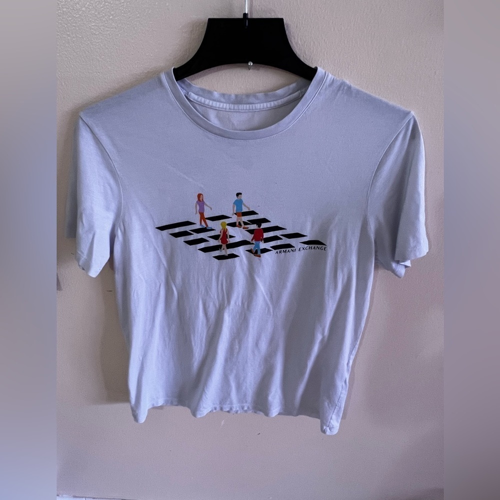 Armani Exchange white T- shirt size M cotton print